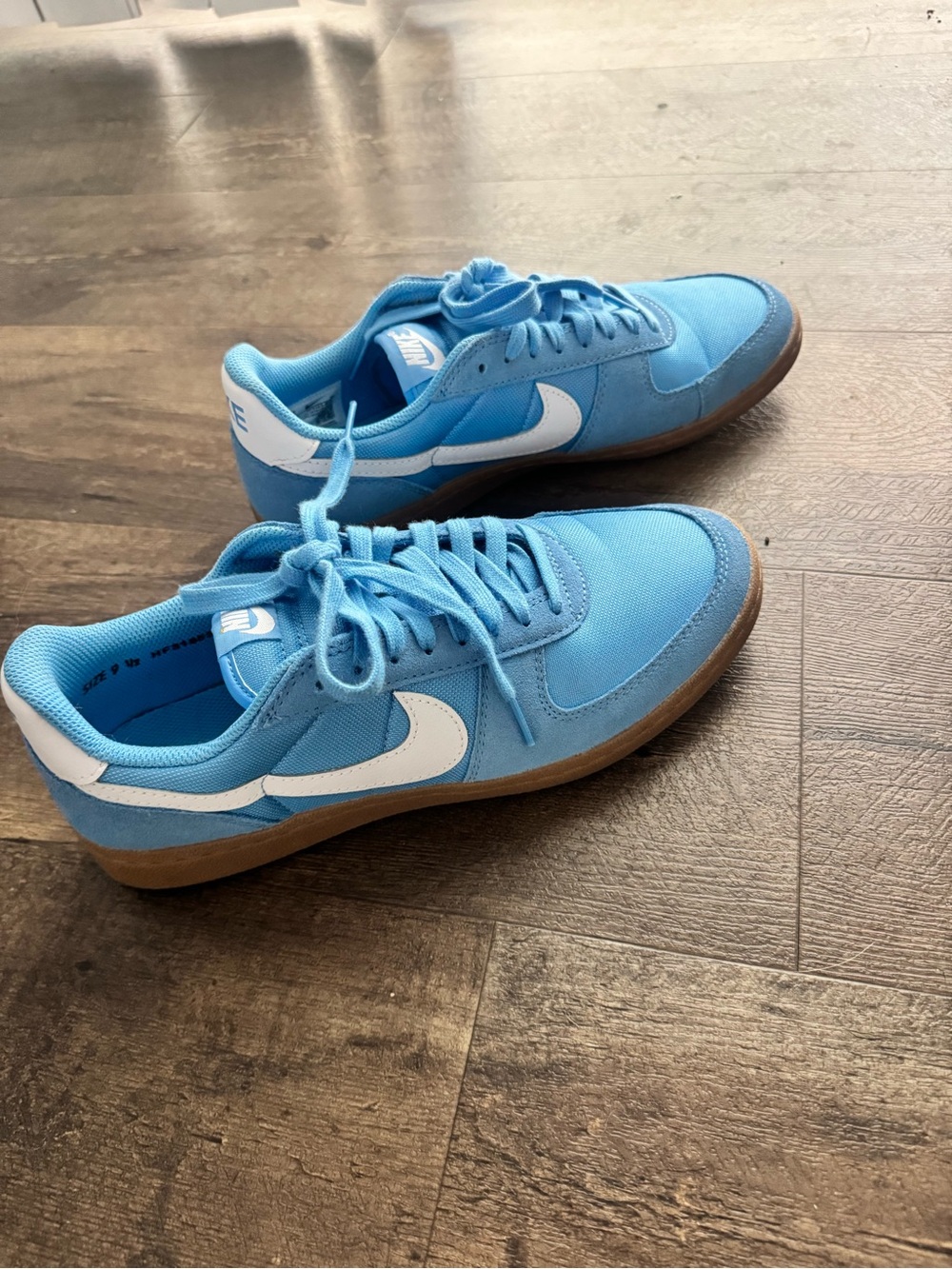 Nike Light Blue Low-Top Sneakers with White Swoosh